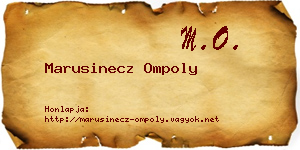 Marusinecz Ompoly névjegykártya